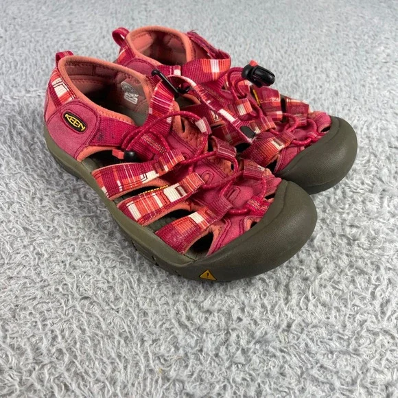 KEEN Newport H2 Pink Orange Plaid Waterproof Sandals Kids Size 3 US 35 EU - Picture 2 of 6